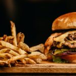 hamburger and fries photo