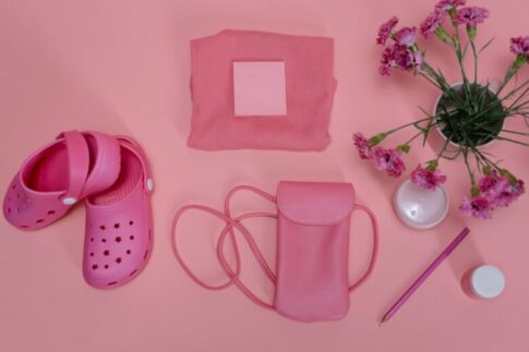 pink items on pink surface